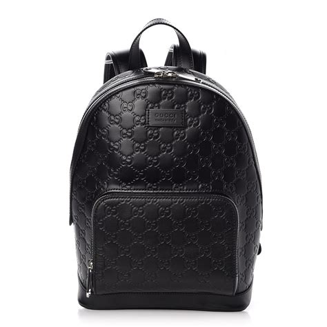 gucci mens black guccissima leather backpack|gucci black small backpack.